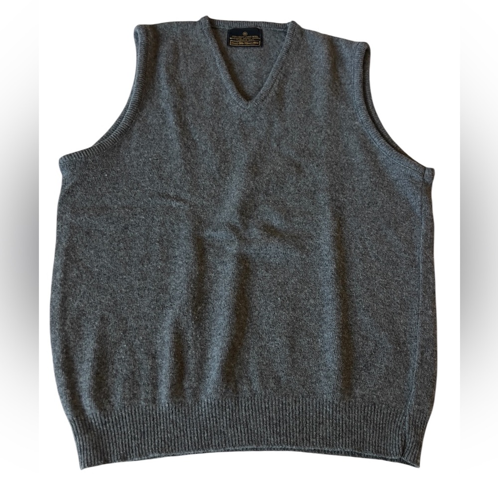 Vintage SEARS Gray Virgin Lambs Wool Vest size Medium